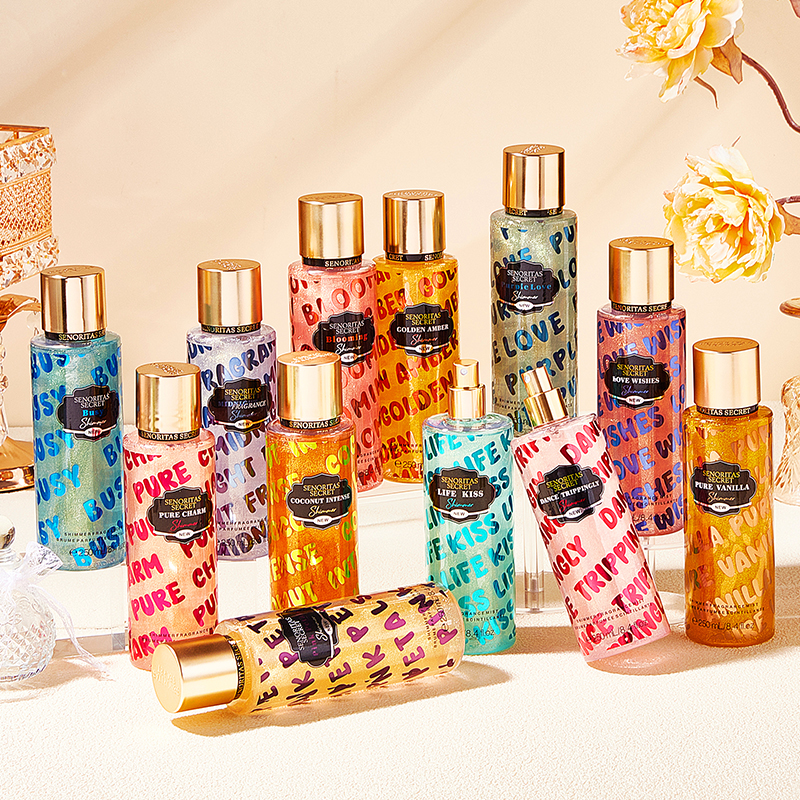 بخاخ للجسم 250 مل بخاخ لامع معطر برائحة الأزهار بخاخ ناعم للجسم للنساء