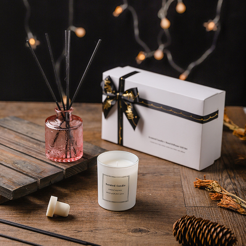 موزع عطر فاخر 100 جرام + 100 مل للعطور المنزلية لحفلات الزفاف والحفلات ومجموعة هدايا الشموع الملونة