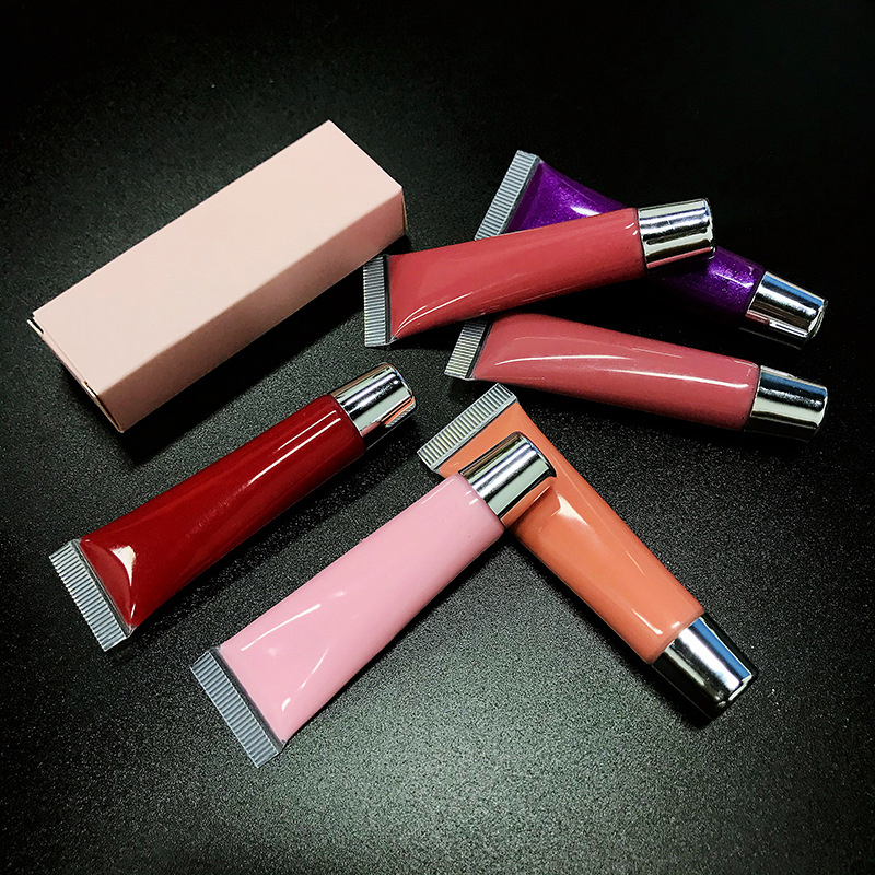 50 قطعة ملمع شفاه لامع من موك مع أنبوب وتغليف