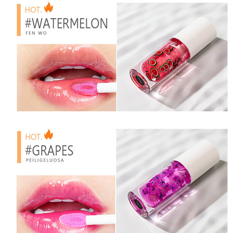 زيت الشفاه السحري الطبيعي بنكهة الفاكهة ونكهة الشفاه النباتية اللامعة بنكهة الفراولة والتوت