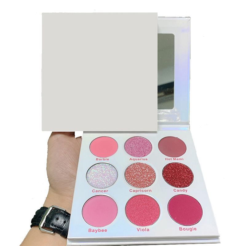 مجموعة ظلال العيون العضوية عالية الصبغة بدون شعار 9 ألوان