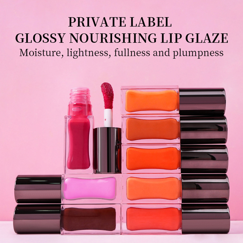 ملمع شفاه نباتي شفاف يتميز بمكياج أحمر شفاه سائل معدني قائم على الزيت