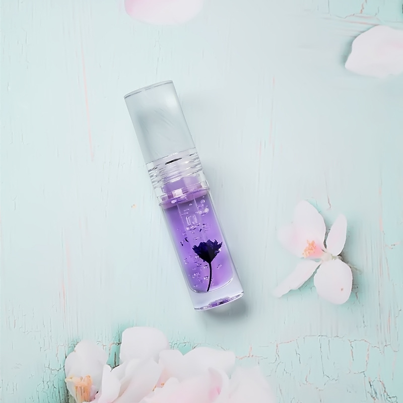 مجموعة ملمع الشفاه اللامع من بائع الأنابيب اللامعة، ملمع الشفاه الشفاف من زيت الشفاه على شكل زهرة الفتاة الصغيرة