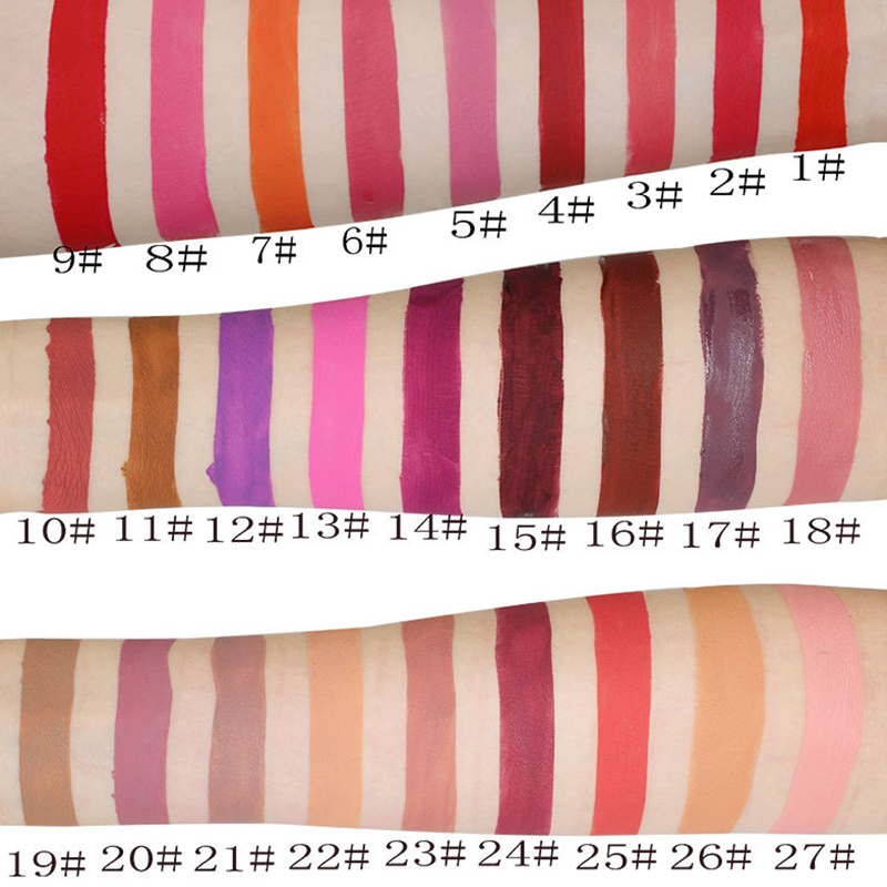 أحمر شفاه مخصص ملمع شفاه مقاوم للماء من ميتليك ميك أب ملمع شفاه غير لامع 33 لونًا