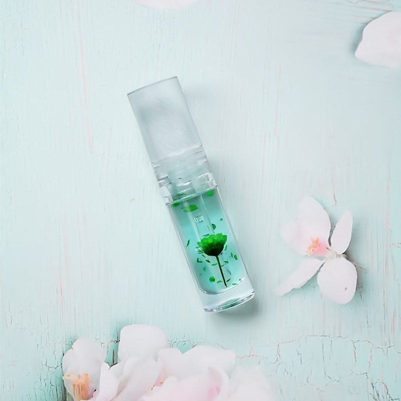 مجموعة ملمع الشفاه اللامع من بائع الأنابيب اللامعة، ملمع الشفاه الشفاف من زيت الشفاه على شكل زهرة الفتاة الصغيرة