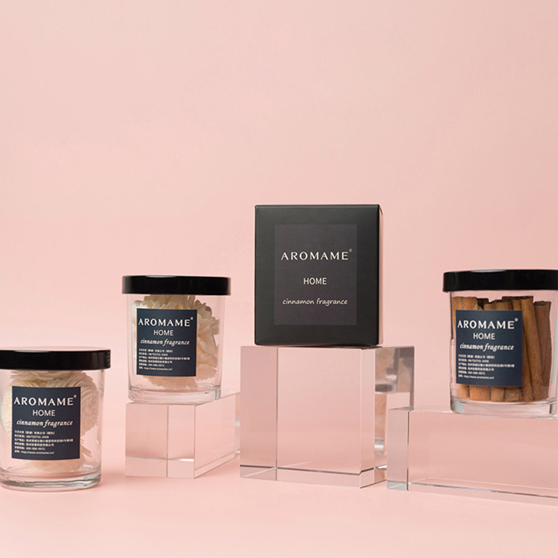 موزع الروائح ومزيل الروائح في برطمان من الكريستال الحجري ومعطر الهواء برائحة الزهور الجافة والقرفة